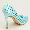 Madison Lush Studded Court Heels - Blue