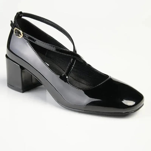 Madison Luzz Low Block Heel - Black