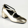 Madison Luzz Low Block Heel - Champagne Gold