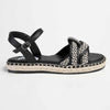 Madison Lylah Crossover Espadrille Sandal - Black-Madison Heart of New York-Buy shoes online