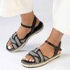 Madison Lylah Crossover Espadrille Sandal - Black-Madison Heart of New York-Buy shoes online