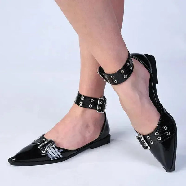 Madison Mallory Eyelet Ankle Tie Pump - Black