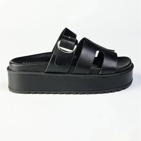 Madison Maple H-Bar Sandals - Black