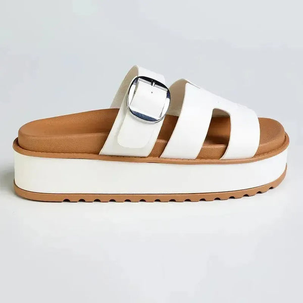 Madison Maple H-Bar Sandals - White