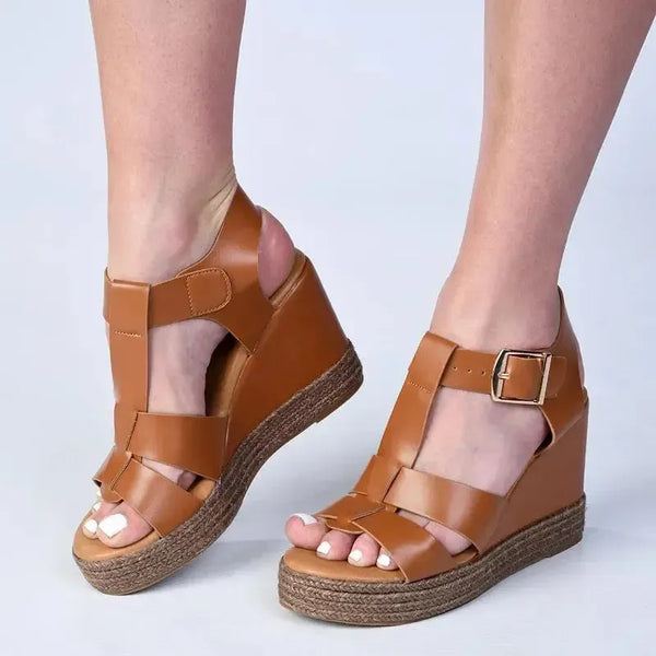 Madison Marina Espadrille Wedge Sandals - Tan