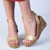 Madison Marion Espadrille Wedge Sandals - Gold