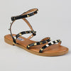 Madison Mariska Pyramid Studded Strappy Sandal - Black-Madison Heart of New York-Buy shoes online