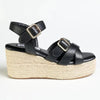 Madison Marissa Espadrille Wedge - Black