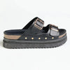 Madison Maude Double Buckle Footbed Sandal - Black