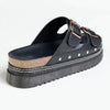Madison Maude Double Buckle Footbed Sandal - Black