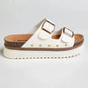 Madison Maude Double Buckle Footbed Sandal - White