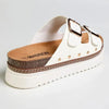 Madison Maude Double Buckle Footbed Sandal - White