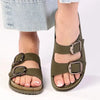 Madison May Double Buckle Sandal - Olive