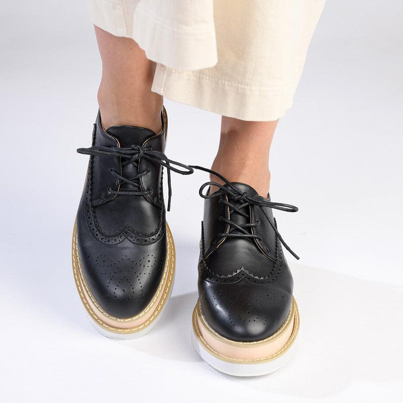 Madison Maya 2 Lace Up Brogues - Black – Shoe Box™ Online Store