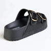 Madison Mckenna Double Buckle Footbed Sandal - Black