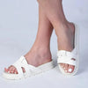Madison Meadow Crossed Strap Sandal - White