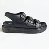 Madison Melandie Triple Buckle Sandals - Black