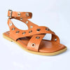 Madison Merrit Cross Over Flat Sandal - Tan