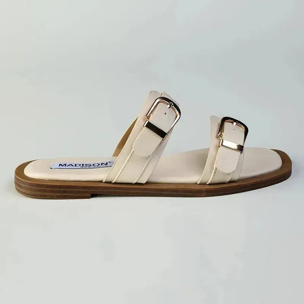 Madison Mikayla Flat Sandal - Off White