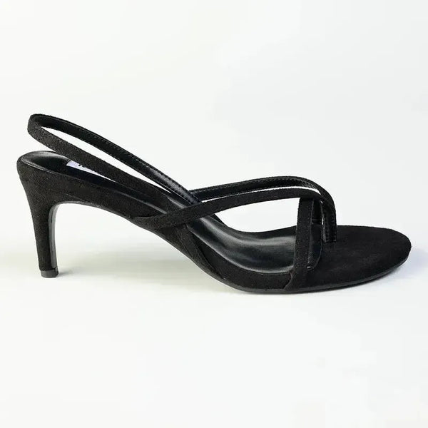 Madison Miles Strappy Sandal Heel - Black