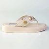 Madison Mimi Button Platform Thong Sandal - Off White