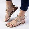 Madison Minnie Studded Strappy Flat Sandal - Nude