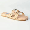 Madison Mirabelle Studded Push In Flat Sandal - Nude