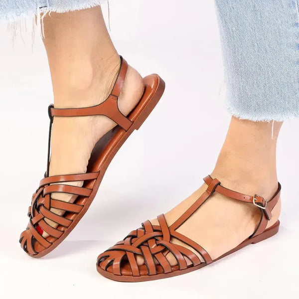 Madison Miriam Full Strappy Flat Sandal - Tan