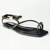 Madison Mirin Toe Loop Ankle Tie Flat Sandal - Black