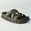Madison Misty Double Buckle Cross Over Footbed Sandal - Olive