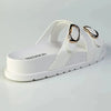 Madison Misty Double Buckle Cross Over Footbed Sandal - White