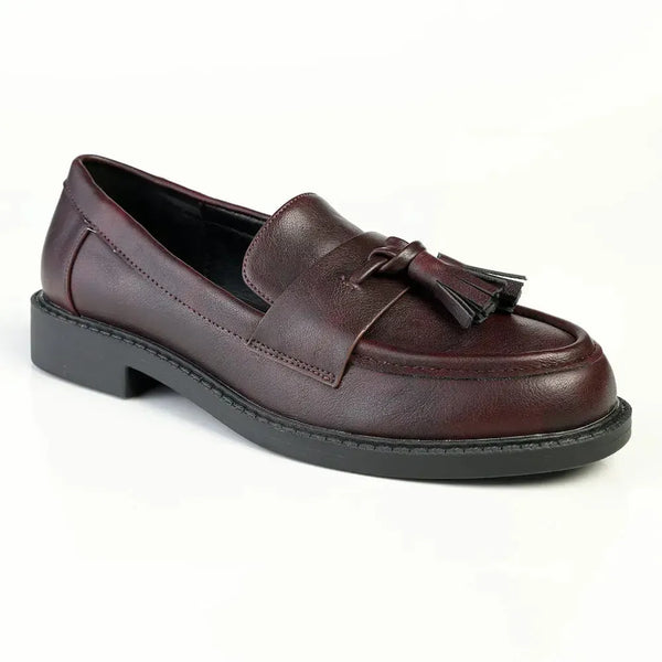 Madison Monroe Loafer with Tassle - Burgundy