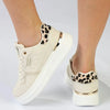 Madison Muriel Animal Print Lace Up Sneaker - Nude/Leopard