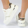 Madison Muriel Animal Print Lace Up Sneaker - White/Leopard