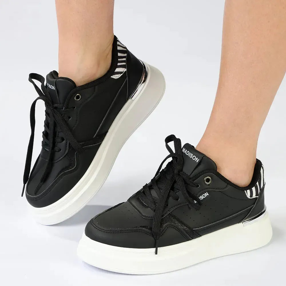 Madison Muriel Sneaker - Black/Zebra | Shoe Box Online Store Madison Muriel Sneaker - Black/Zebra | Shoe Box Online Store