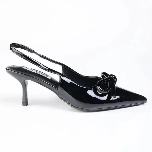 Madison Natasha Slingback With Bow Heel - Black
