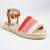 Madison Nautical Stripped Peep Toe Espadrille - Beige/Red-Madison Heart of New York-Buy shoes online