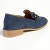 Madison Nola Loafer With Gold Metal Trim Detail - Navy-Madison Heart of New York-Buy shoes online