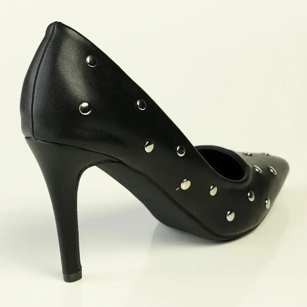 Madison Oakie Studded Stiletto Court - Black
