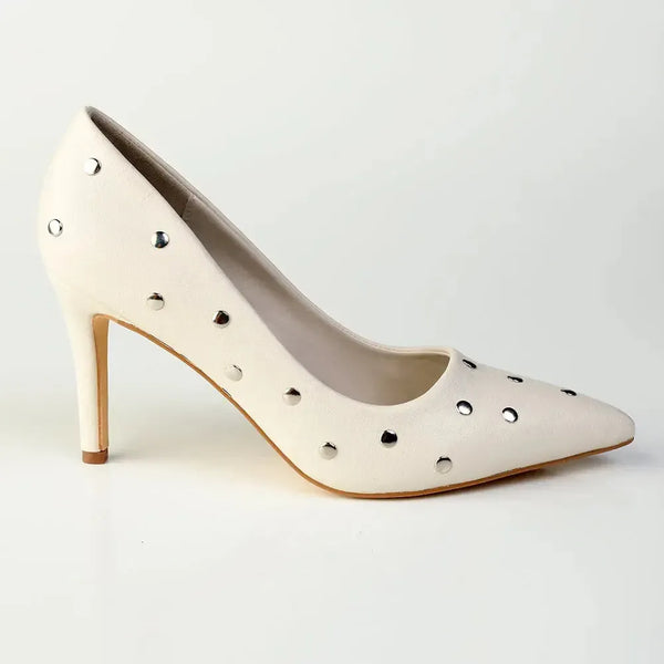 Madison Oakie Studded Stiletto Court - Off White