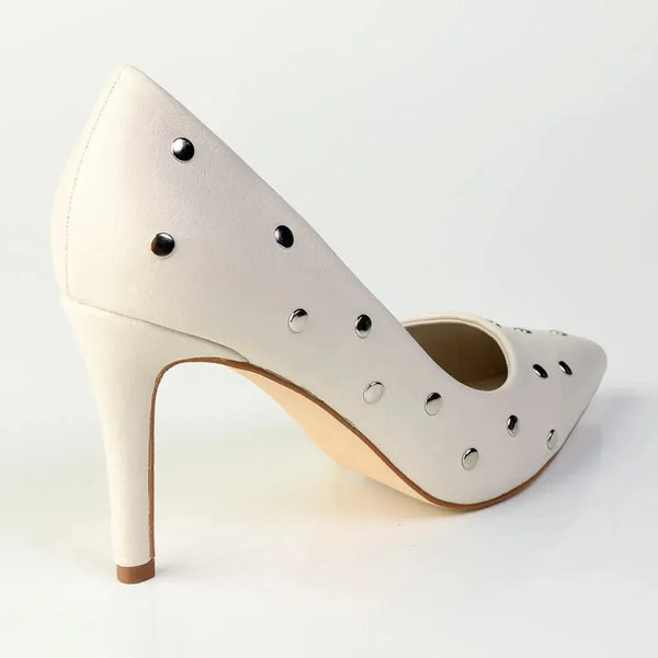 Madison Oakie Studded Stiletto Court - Off White
