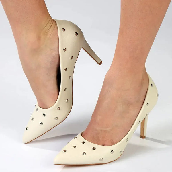 Madison Oakie Studded Stiletto Court - Off White