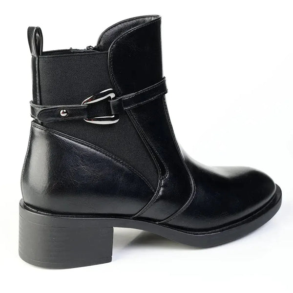 Madison Octavia Ankle Boot With Trim - Black