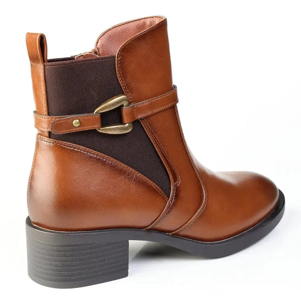 Madison Octavia Ankle Boot With Trim - Tan
