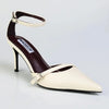 Madison Oda Open Waist Ankle Tie Court Heel - Off White