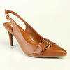 Madison Odelia Buckle Trim Slingback Stilleto Heel - Tan