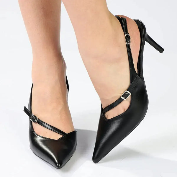 Madison Odelle V-Vamp Stiletto Slingback - Black