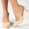Madison Odelle V-Vamp Stiletto Slingback - Nude
