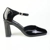 Madison Odessa Open Waist Ankle Tie Block Heel Court - Black