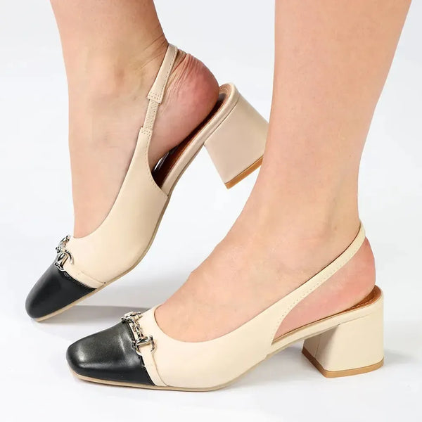 Madison Ofeera 2 Trim Block Heel - Black / Nude